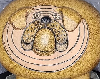 リサ・ラーソン 陶器彫刻 大型 マキシ ブルドッグ 犬 グスタフスベリ
