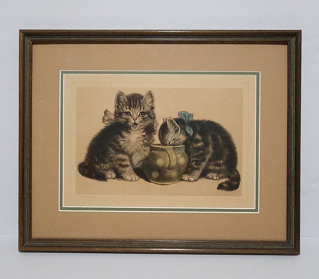 Meta Pluckebaum Sweet Tooth Kitten Cat Etching Print Hand Signed Etsy