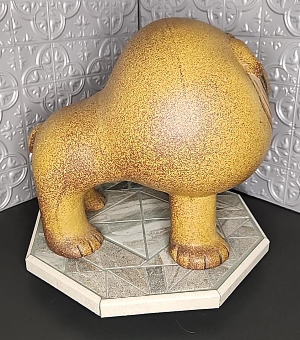 リサ・ラーソン 陶器彫刻 大型 マキシ ブルドッグ 犬 グスタフスベリ