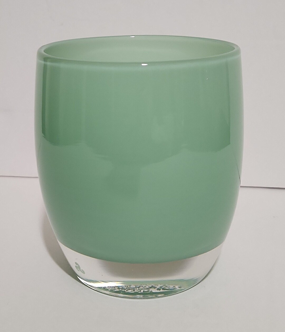 Glassy Baby Candle Holder Thank You Seafoam Mint Green Etsy