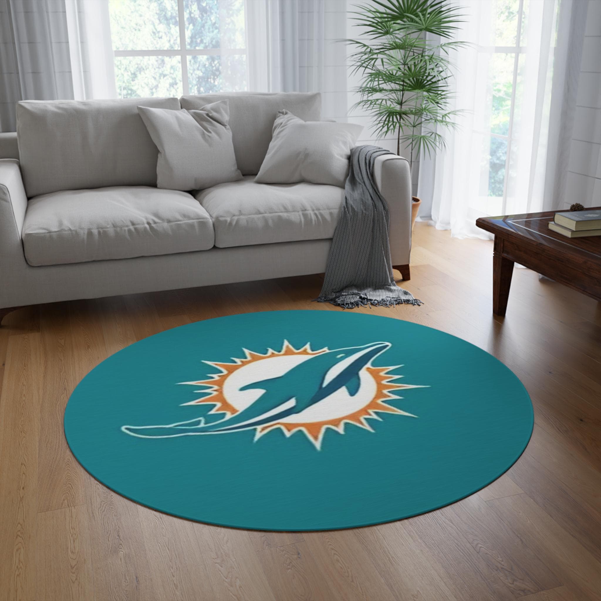 Discover Miami Football Team Dolphins Rug, Football Fan Gift