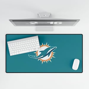 Miami Dolphins skrivbordsmatta | NFL kontorsdekor | Gamingmusmatta | Fotbollsfanpresent