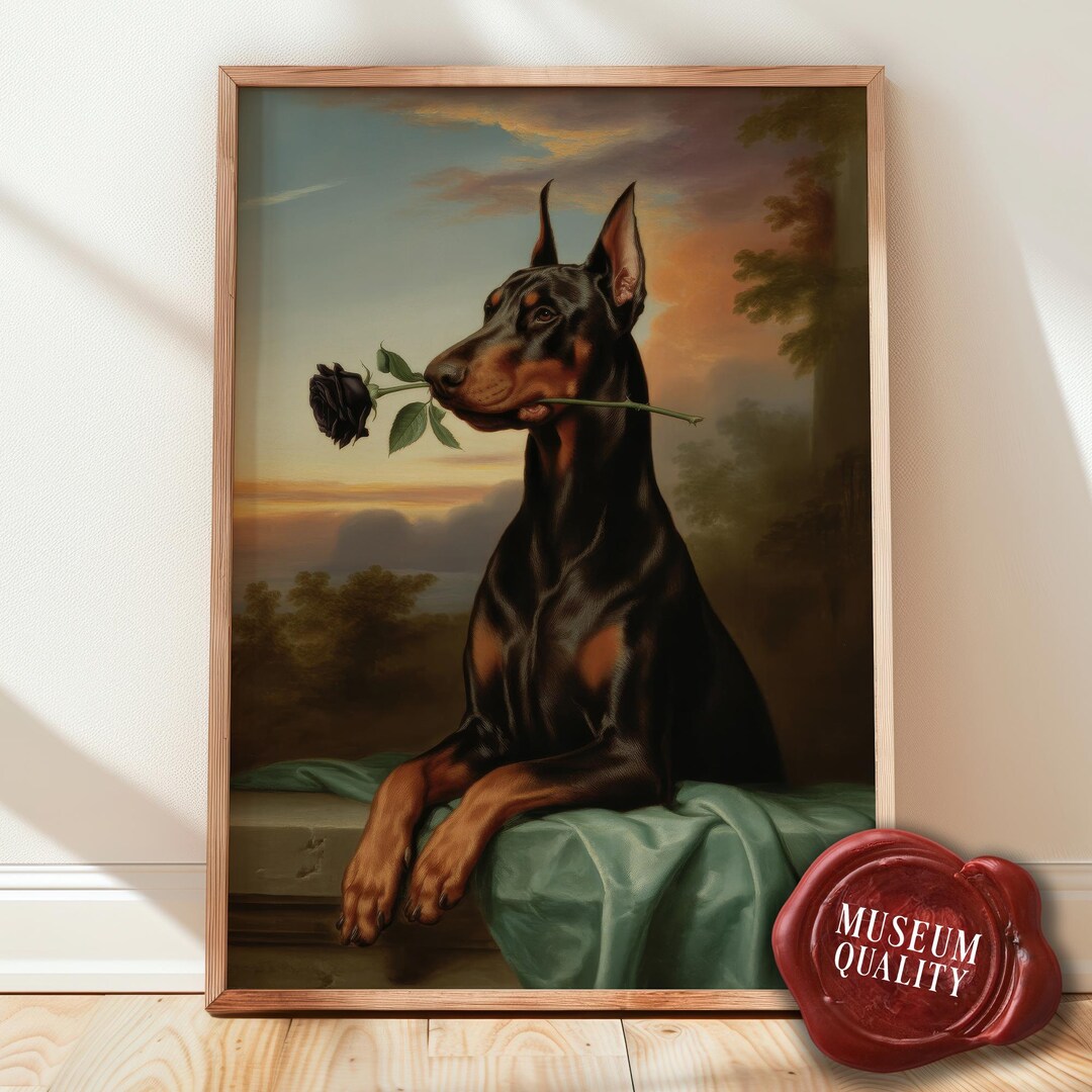 Vintage Doberman Print - Museum Fine Art - Etsy