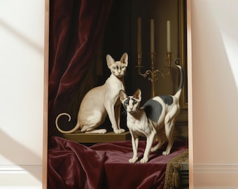 Two Sphynx Cats Art Print