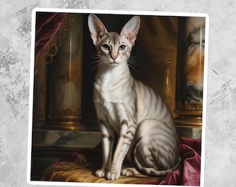 Oriental Shorthair Cat Sticker - fine art sticker