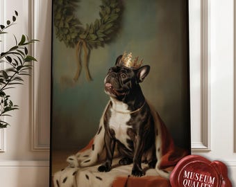 King French Bulldog Art Print: Regal Pet Portrait