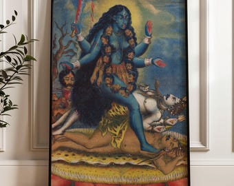 KALI - Hindu Goddess Warrior Wall Art - 1885. museum reproduction