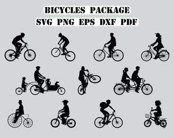 Pacote de ícones de bicicleta, SVG de bicicletas, pacote de ícones e clipart de bicicletas – produto digital, pronto para download instantâneo.