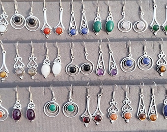 Assorted Gemstone Earrings Bulk | Handmade Multicolor Crystal Jewelry for Women