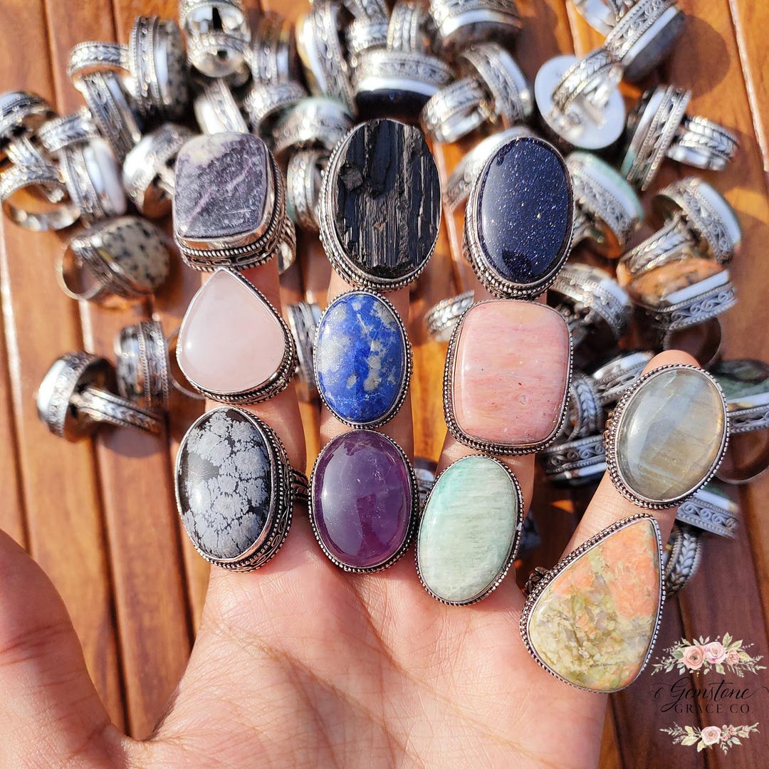 Wholesale Statement Gemstone Rings, Artisan Mixed Stone Designs ...