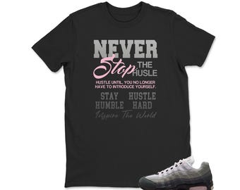 Air Max 95 Pink Foam Black White OG Big Bubble T Shirt Match Never Stop