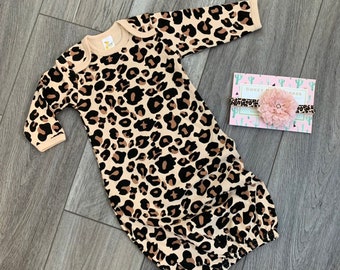 leopard print onesie baby