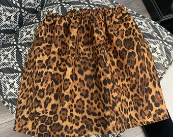 mid length leopard skirts girl