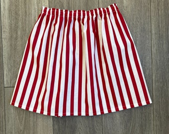 Girls pirate skirt - Disney cruise skirt, baby, girl, tween black white, red white, navy white striped skirt, 4th of July skirt, 6m - 14