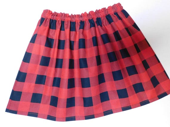Toddler girl top buffalo plaid skirt