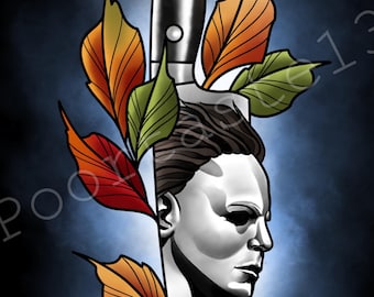 13x24 Michael Myers canvas print from the film Halloween