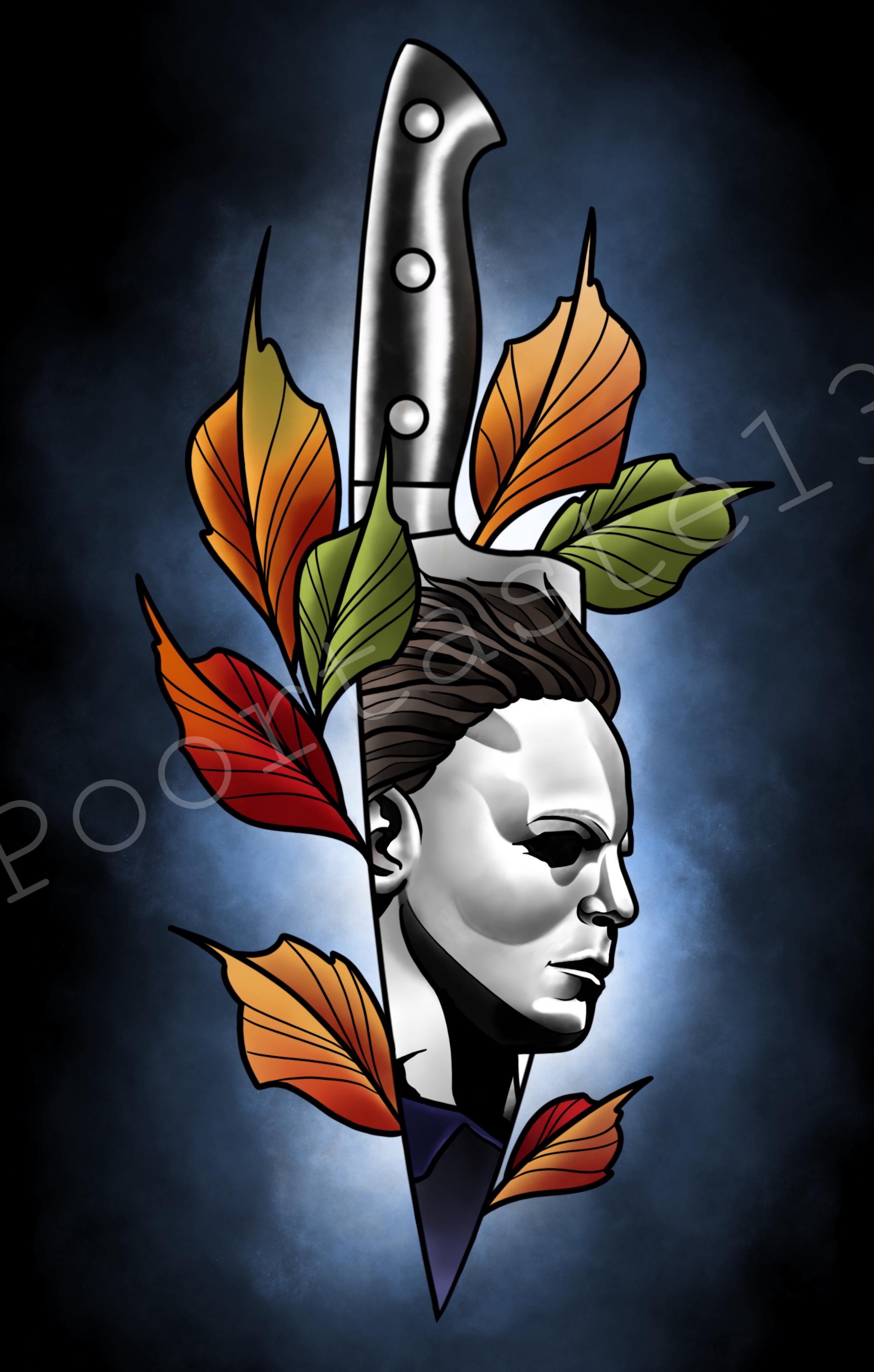 Halloween Michael Myers Tattoos - Etsy, image size:1911x3000