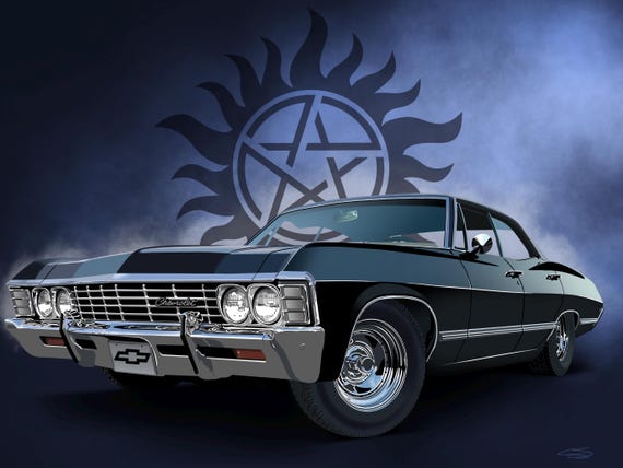 18x24 Inch 67 Chevy Impala Hot Rod Art From Supernatural - Etsy