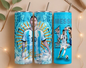 Lionel Messi Argentina Tumbler Wrap: World Cup Champion, Soccer Gift