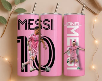 Różowa folia na kubek Soccer Legend – styl Miami (cienka sublimacja 20 uncji) (plik cyfrowy PNG)