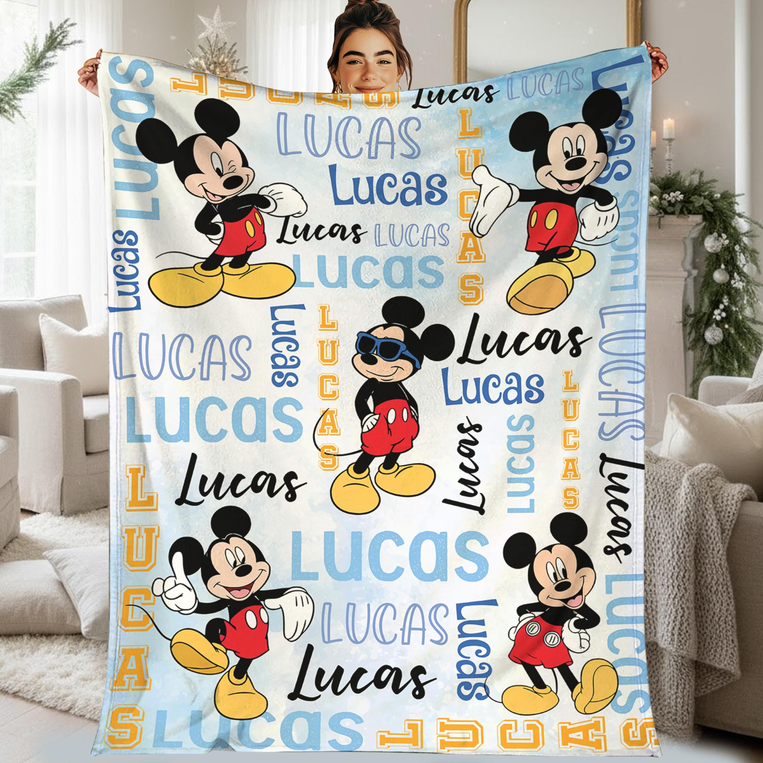 Discover Personalized Disneyland Mickey Mouse Blanket, Blanket Mickey Mouse Birthday Gifts Disneyland Mickey Minnie Christmas Gift Blanket