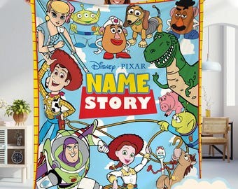 Manta personalizada de Toy Story, manta de Buzz Lightyear, Woody y Bo Peep, manta de Toy Story Disneyland para cama, sofá o sillón.