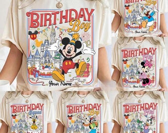Personalized Mickey and Friends Birthday Shirt, Birthday Family Matching Tee, Disneyland Birthday Shirts, Birthday Squad Crew Boy Girl shirt