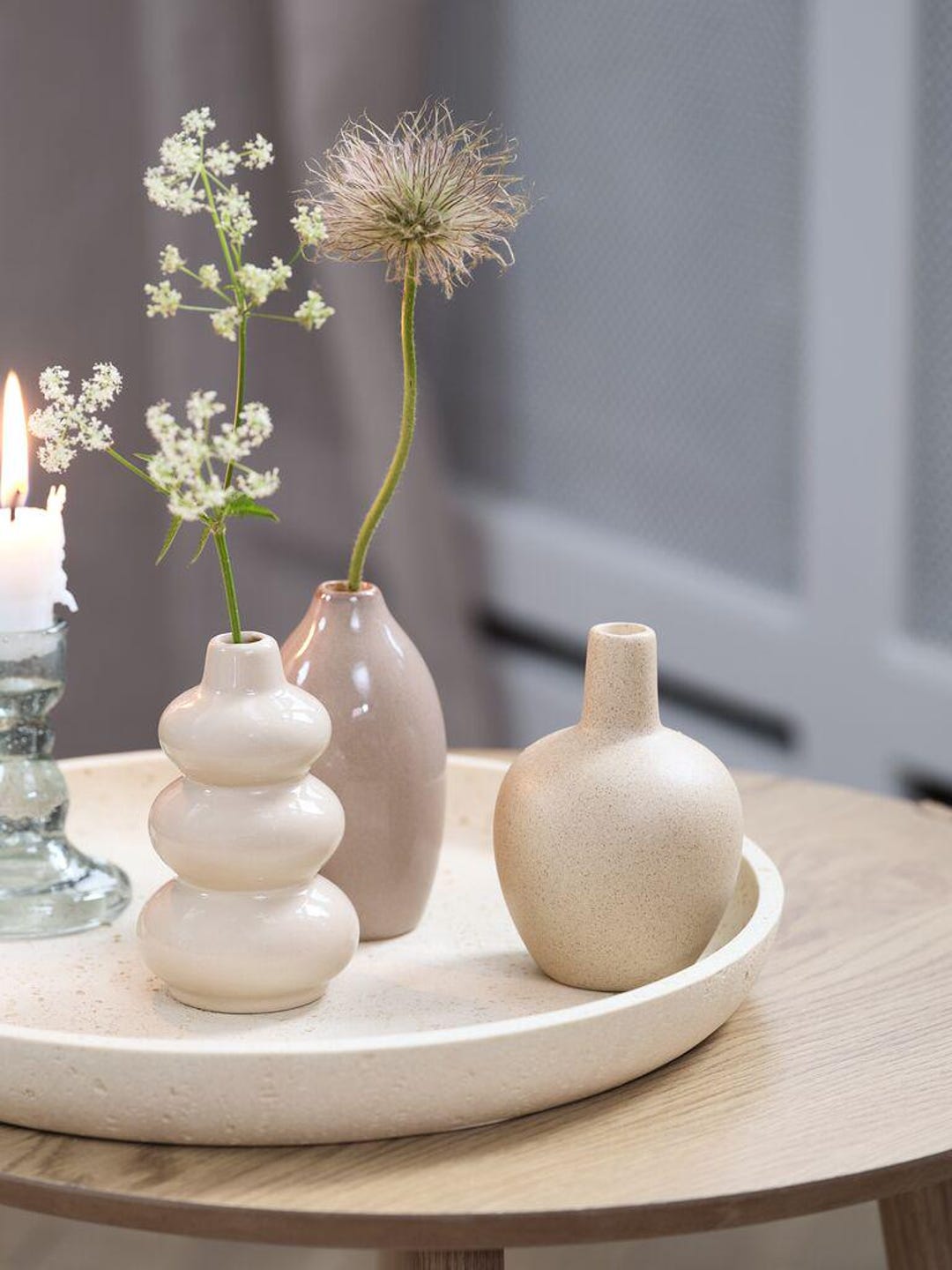 Minimalist Ceramic Mini Vase Set of 3 – Neutral Scandinavian Home Decor ...