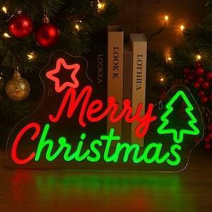 Frohe Weihnachten Leuchtreklame, Urlaub LED-Licht, benutzerdefinierte Neonwand Dekor, Weihnachtsbaum Zeichen, Schlafzimmer oder Party Dekor, LED Neonschild, Leuchtreklame