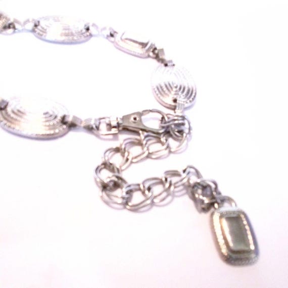 Western vintage silver toned chain belt Vintage Western Metal Waist Chain Link Belt with Turquoise  main image 4