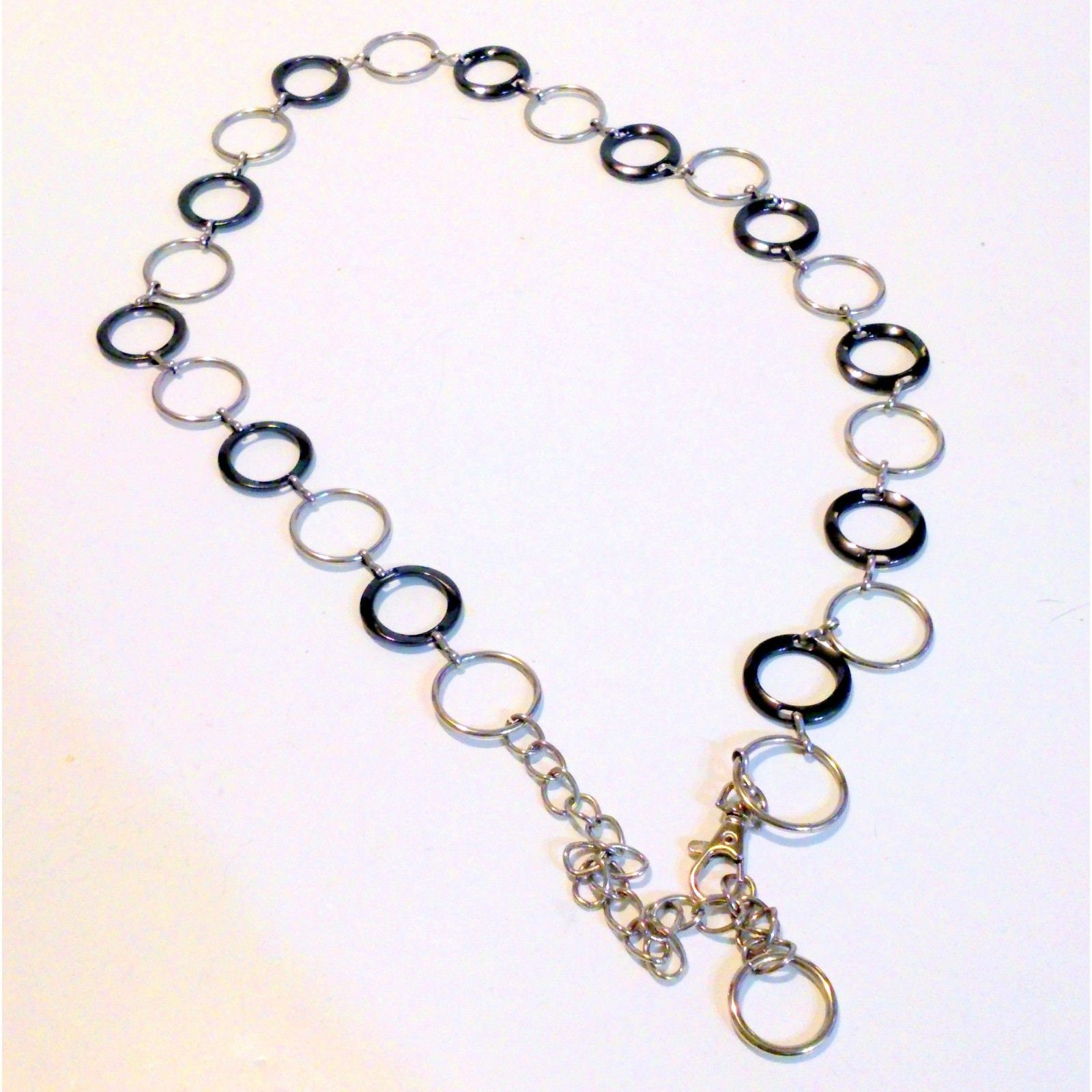 Silver circle chain belt best sale