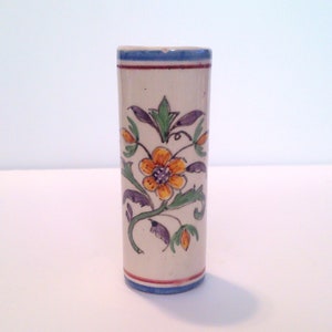 Hand Painted Floral Design Portugese Pottery Bud Vase Portugal