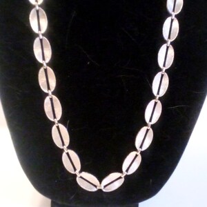 Vintage Brushed Silver Tone Specialty Link Chunky Chain Necklace