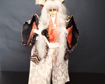 日本の古いヴィンテージ大型歌舞伎人形 -鏡獅子- 白獅子 57 cm - Etsy 日本