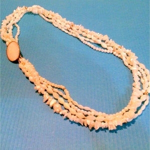 Vintage Mother of Pearl Beaded Multi Strand Necklace