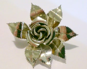 Vintage Silver Plated Flower Brooch