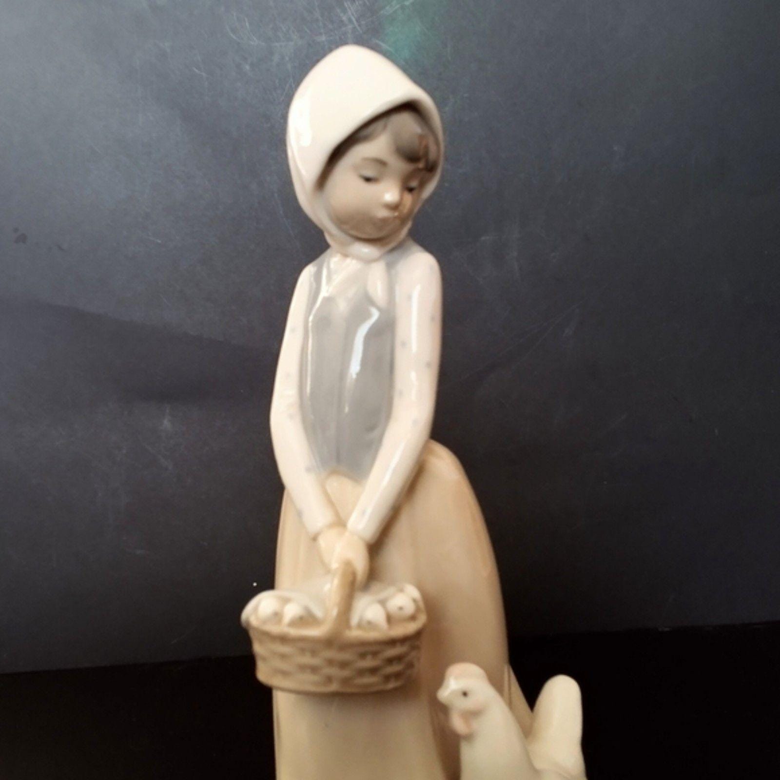 Lladro NAO Girl With Chicks and Hen Porcelain Figurine - Etsy