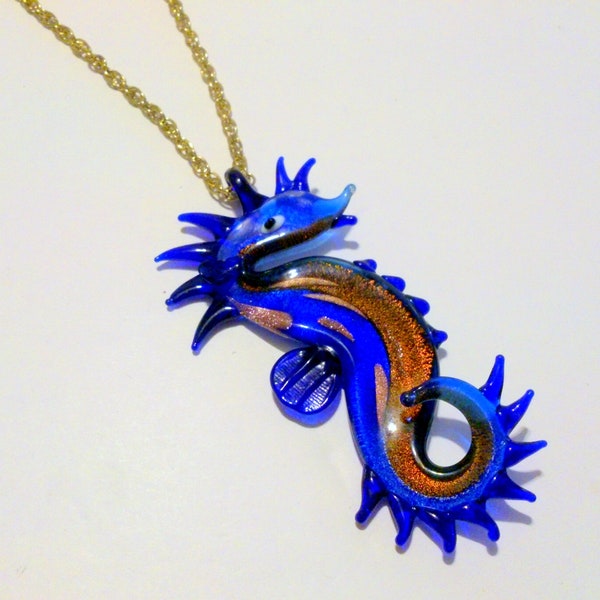 Glass Seahorse Pendant Etsy