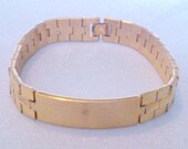 Vintage Diamond Cut Gold Tone ID Bracelet