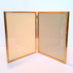 Vintage Mid Century Double Embossed Brass Metal Picture Frame Size 8&quot; x 10&quot;