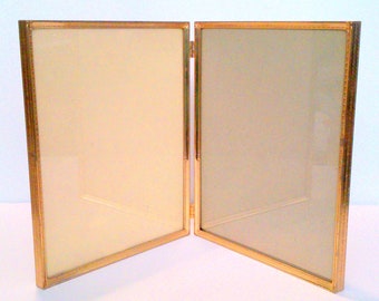 Vintage Mid Century Double Embossed Brass Metal Picture Frame Size 8" x 10"