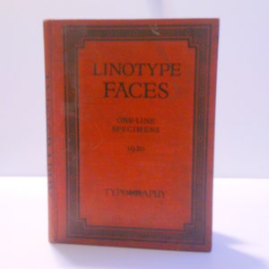Vintage  Linotype Faces One-Line Specimens Typography Mergenthaler 220 Pgs  1920