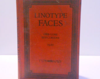 Vintage  Linotype Faces One-Line Specimens Typography Mergenthaler 220 Pgs  1920