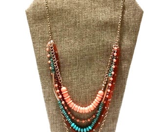 Collier Vintage Perles De Rocaille Tressées - Tour De Cou - Très Bon État