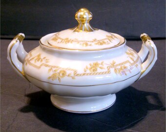 Franconia Krautheim Selb Bavaria Germany China FR23 Lidded Sugar Bowl and Creamer