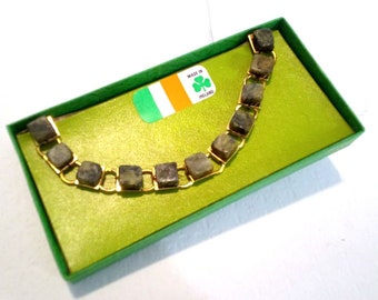 Vintage NOS Irish Souvenir Connemara Marble Link Bracelet