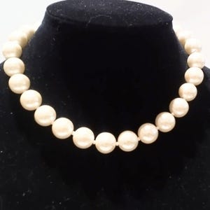 Chunky Vintage Monet Hand Knotted Faux Pearl Necklace