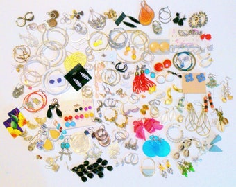 Lot of 160+ Pierced Earrings for Wear or Craft