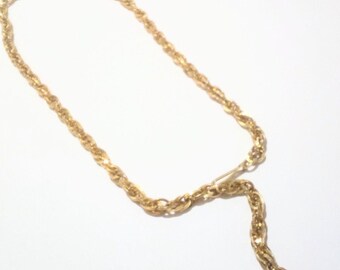Vintage Accessocaraft NYC chunky gold tone link chain belt with rhinestone charm ACCESSOCRAFT NYC Beautiful Gold Tone Big link Chain Belt  main image 3