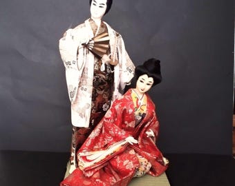 Vintage Japanese Ryukyu Dolls, 18.5